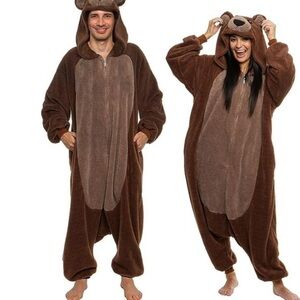 Cozy Brown Bear Onesie for Women